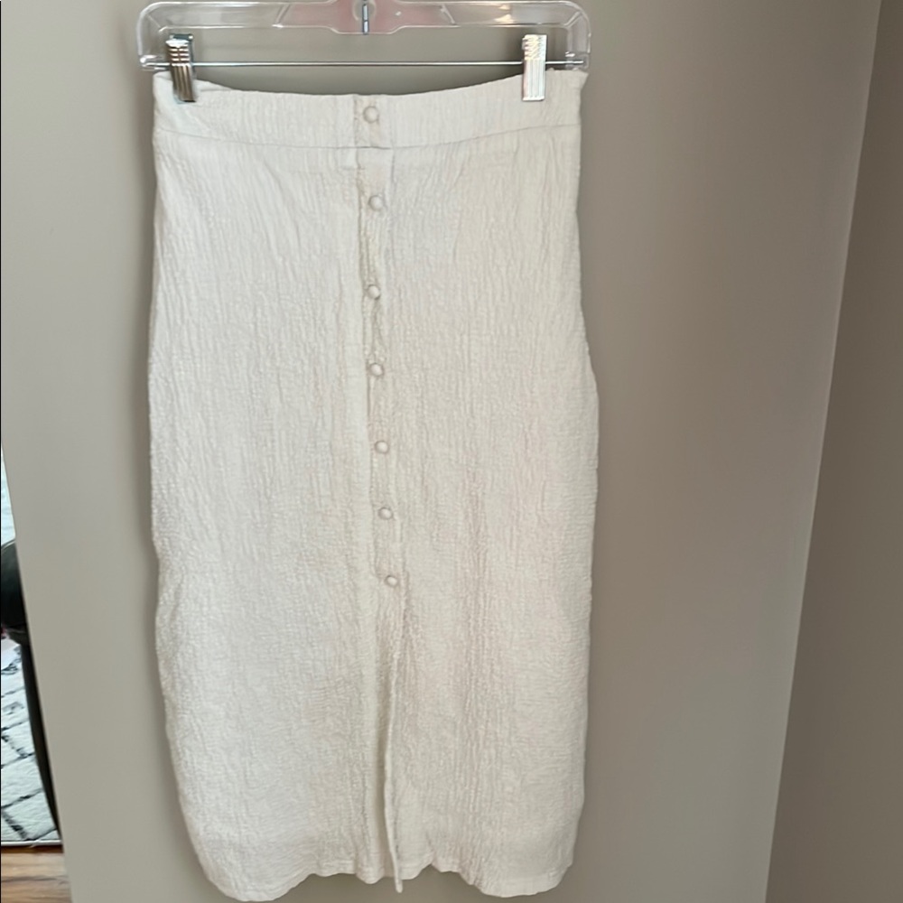 Lulus White Button-Down Skirt